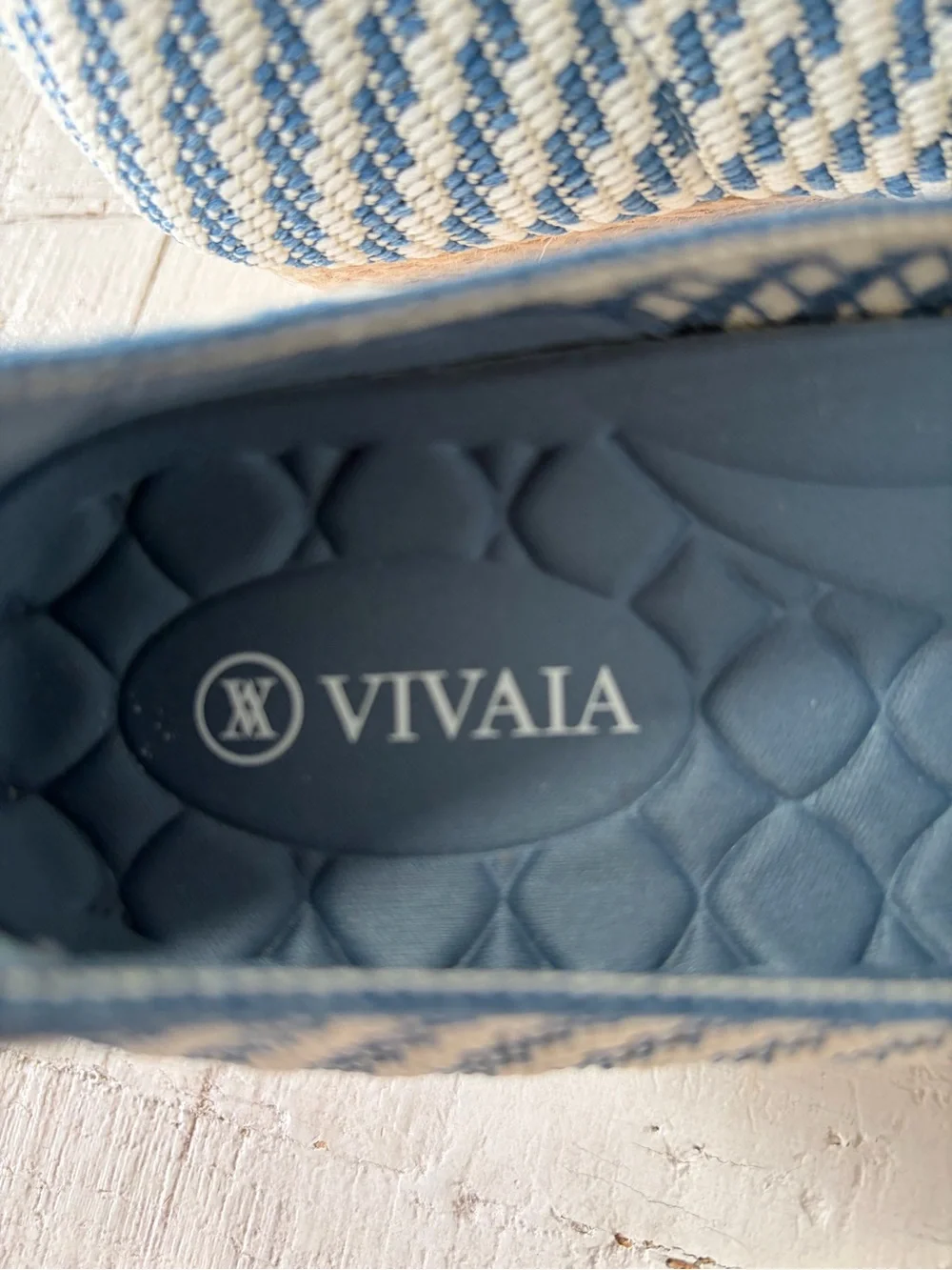 Vivaia Margot Wedge Pro EU size 39.5 US 8.5 Blue Stripe Square Toe Espadrilles